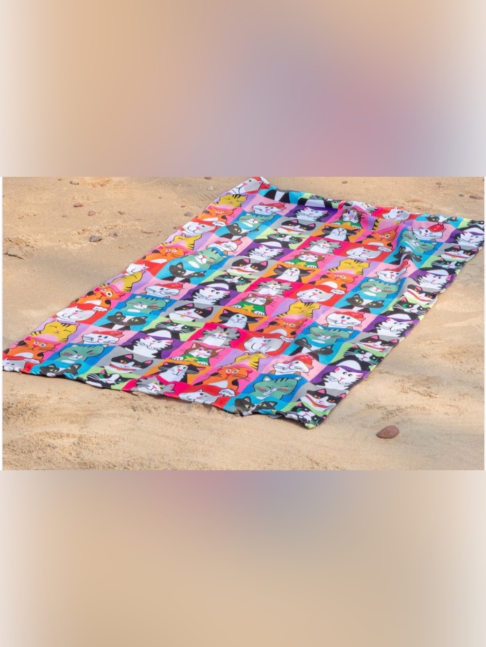 Cartoon Cats Microfiber Beach Towel